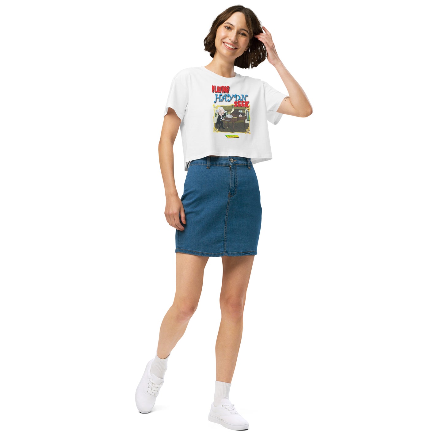 PLAYING HAYDN SEEK |  Women's Crop Top Crew Neck t-shirt