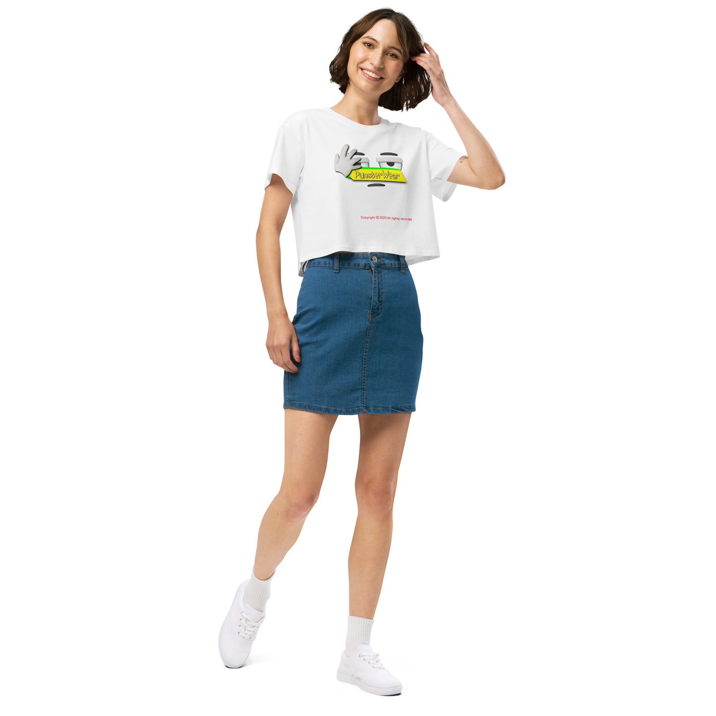 PunsterWear Logo  |  Women's Crop Top Crew Neck t-shirt