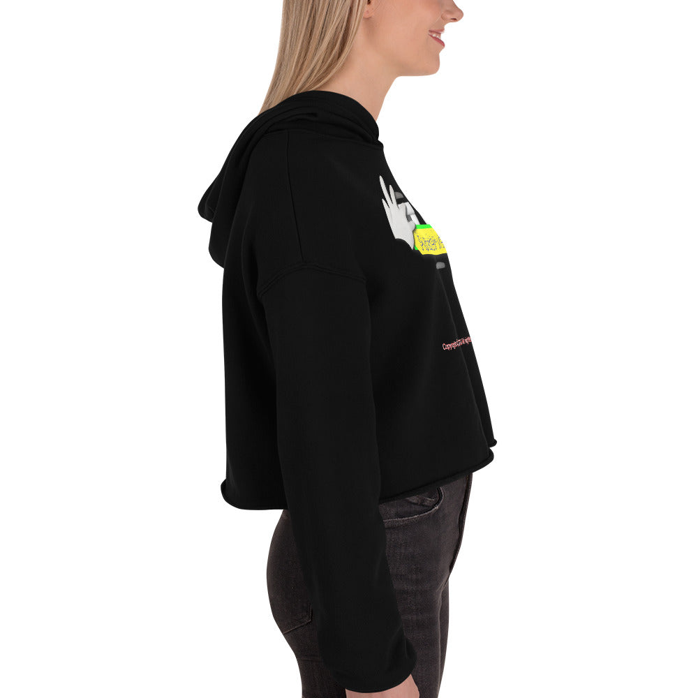 PunsterWear Logo  |  Women's Fleece Crop Top Hoodie