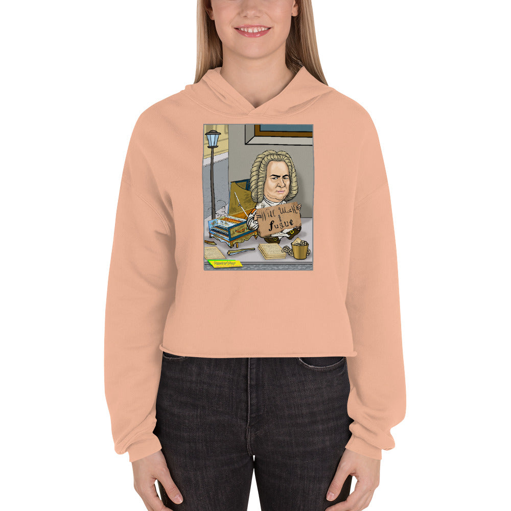 WILL WORK FOR FUGUE  |  Women's Fleece Crop Top Hoodie