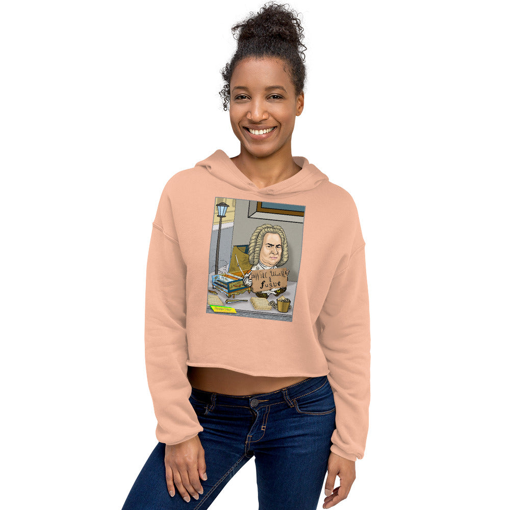 WILL WORK FOR FUGUE  |  Women's Fleece Crop Top Hoodie