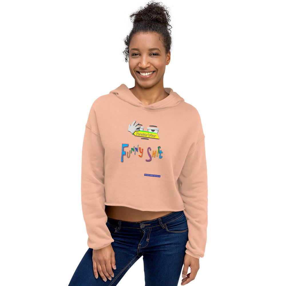 PunsterWear Funny Shi(r)t Logo (Top)  |  Women's Fleece Crop Top Hoodie