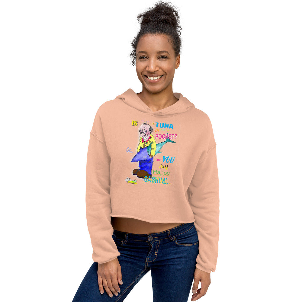 HAPPY SASHIMI  |  Women's Fleece Crop Top Hoodie
