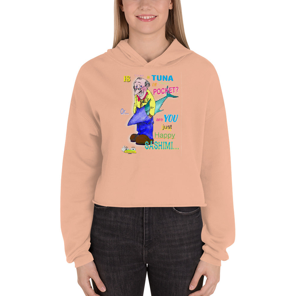 HAPPY SASHIMI  |  Women's Fleece Crop Top Hoodie