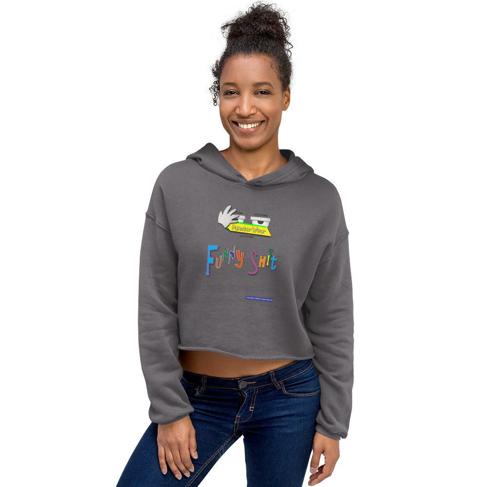 PunsterWear Funny Shi(r)t Logo (Top)  |  Women's Fleece Crop Top Hoodie