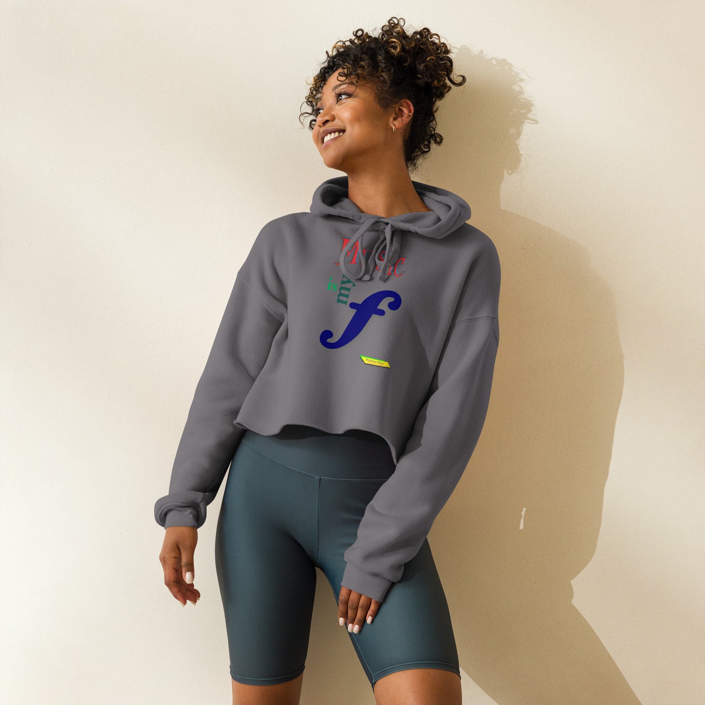MUSIC IS MY F (FORTE)  |  Women's Fleece Crop Top Hoodie
