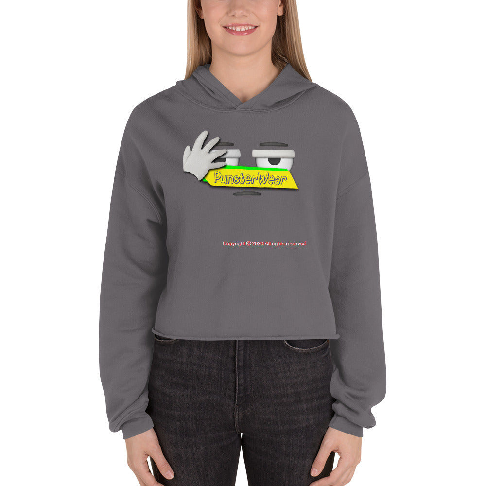 PunsterWear Logo  |  Women's Fleece Crop Top Hoodie