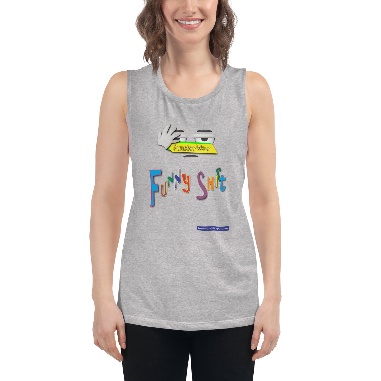 PunsterWear Funny Shi(r)t Logo (Top)  |  Women's Muscle Tank Top