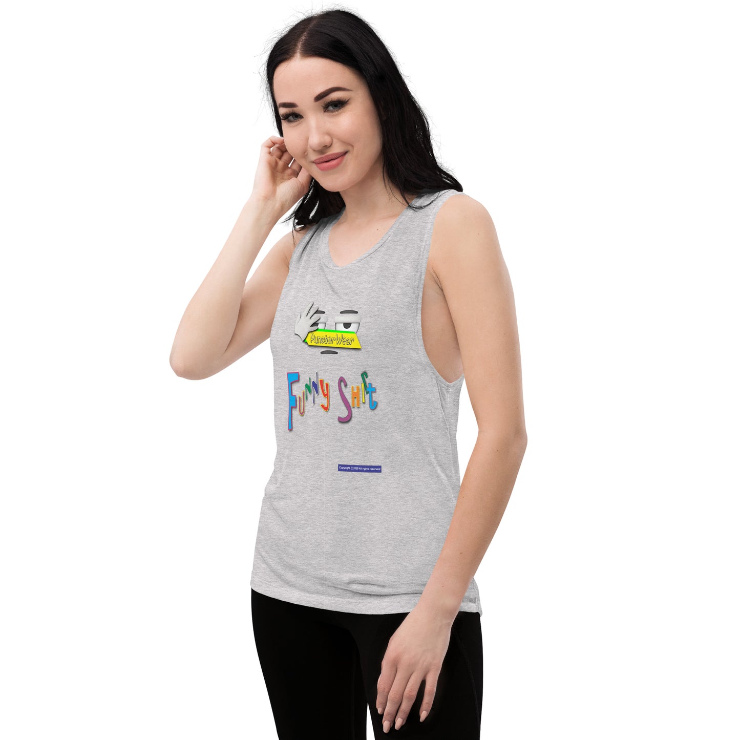 PunsterWear Funny Shi(r)t Logo (Top)  |  Women's Muscle Tank Top