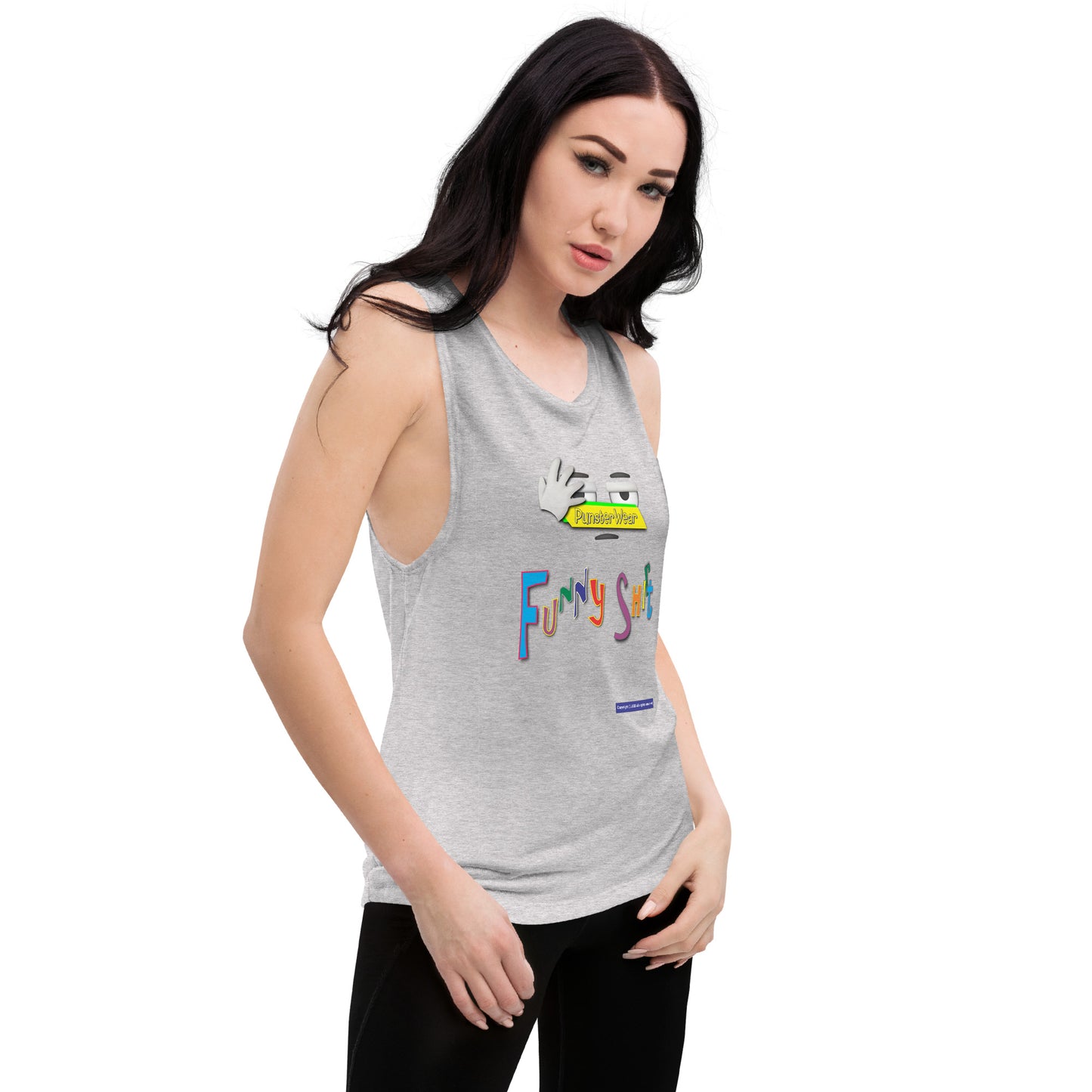 PunsterWear Funny Shi(r)t Logo (Top)  |  Women's Muscle Tank Top