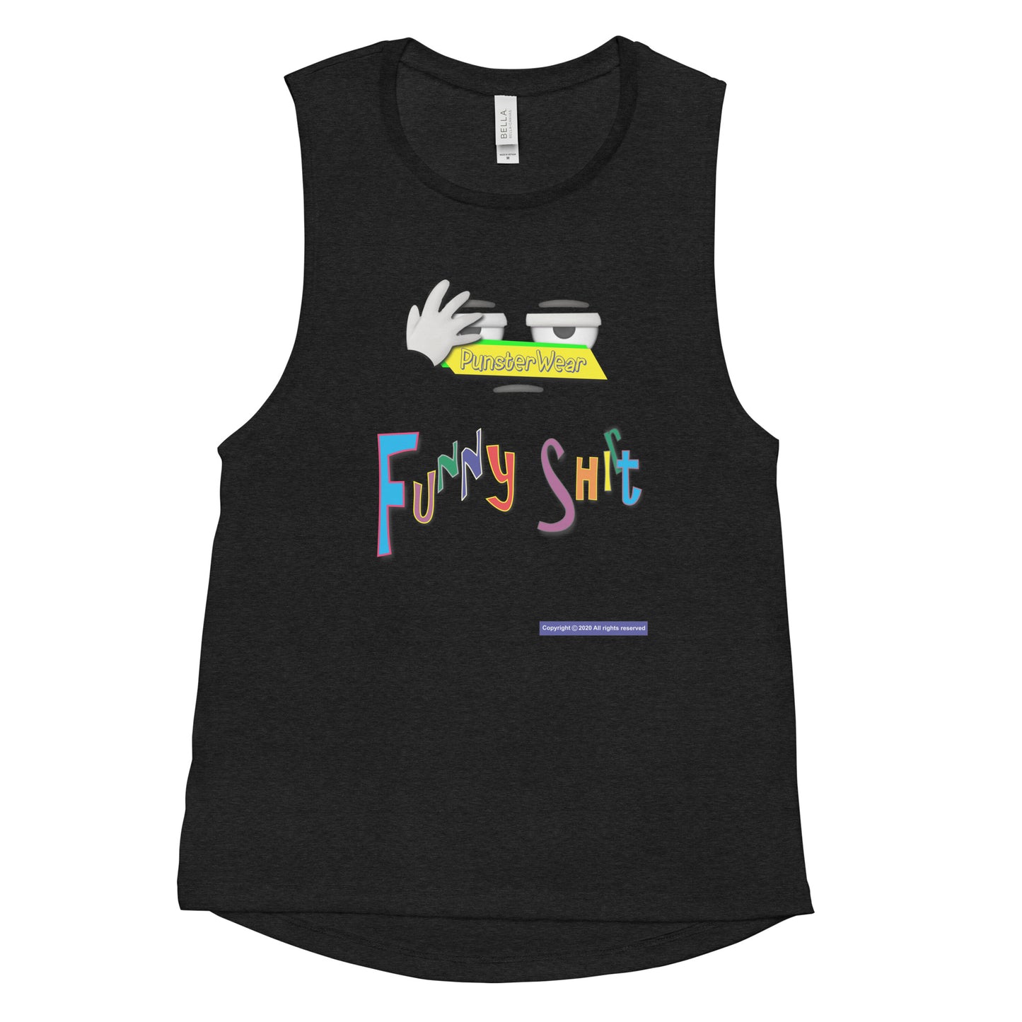 PunsterWear Funny Shi(r)t Logo (Top)  |  Women's Muscle Tank Top