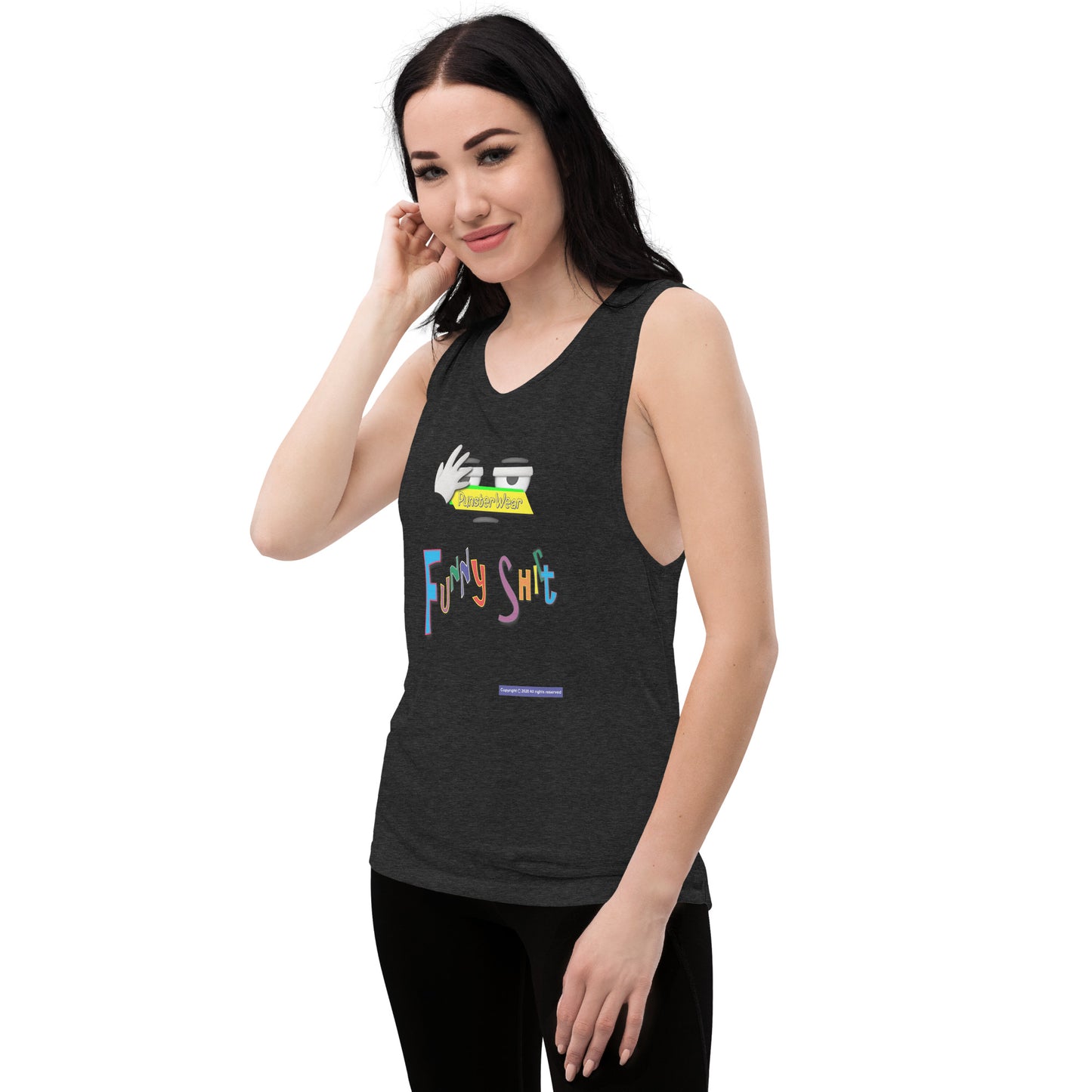 PunsterWear Funny Shi(r)t Logo (Top)  |  Women's Muscle Tank Top