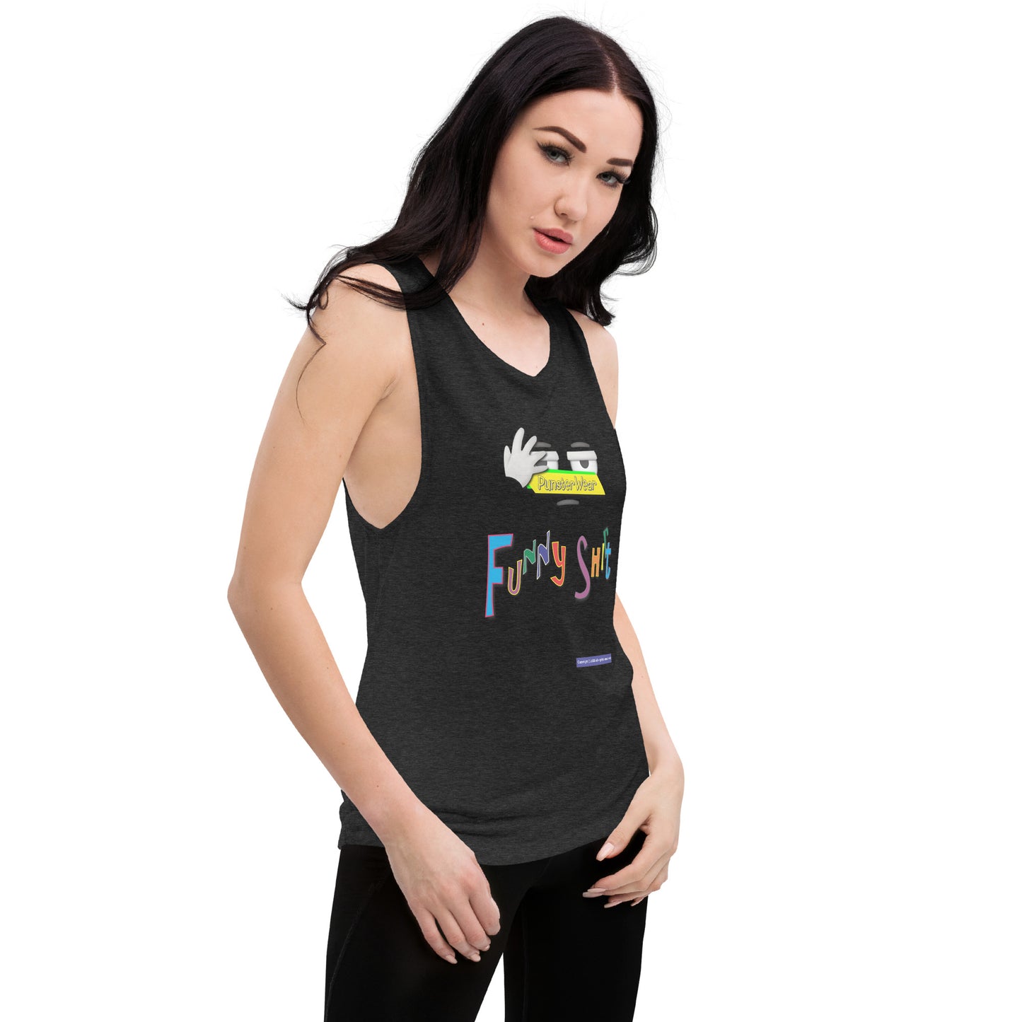 PunsterWear Funny Shi(r)t Logo (Top)  |  Women's Muscle Tank Top