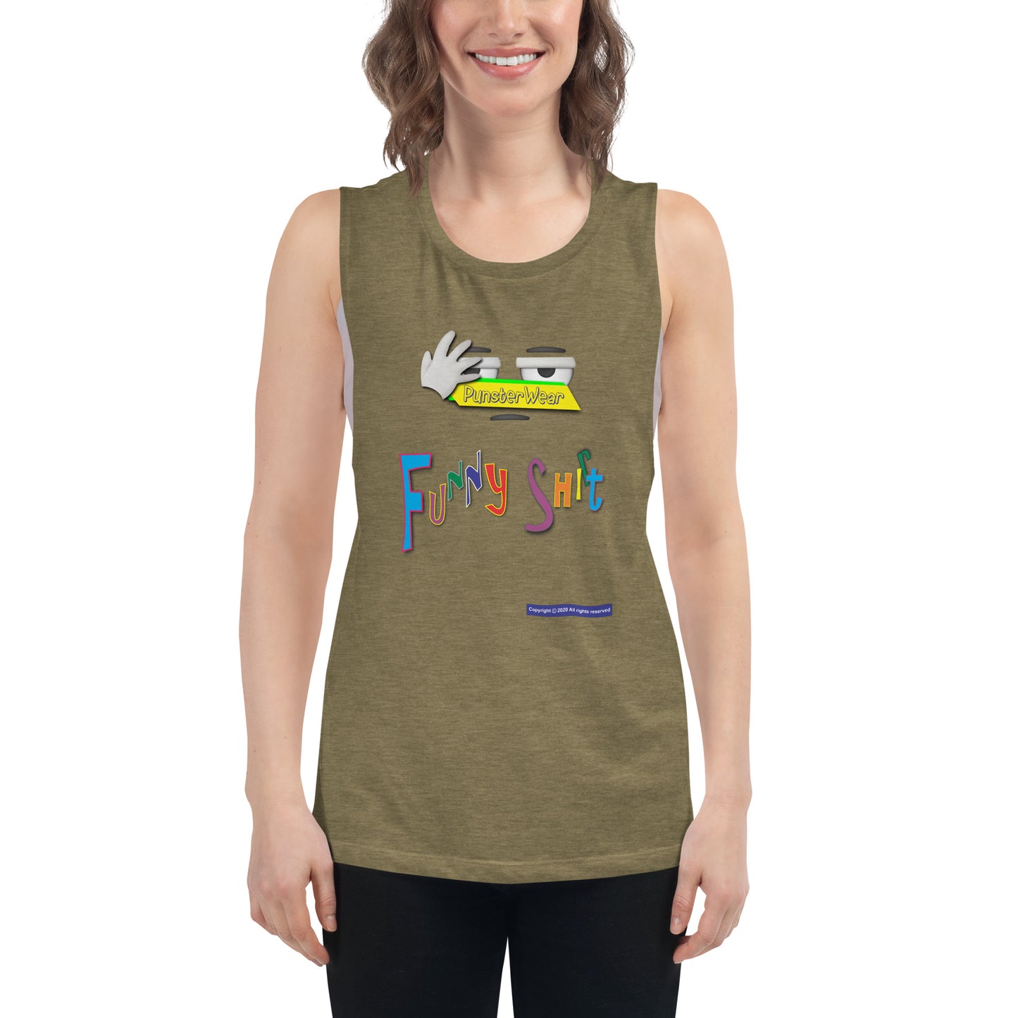 PunsterWear Funny Shi(r)t Logo (Top)  |  Women's Muscle Tank Top