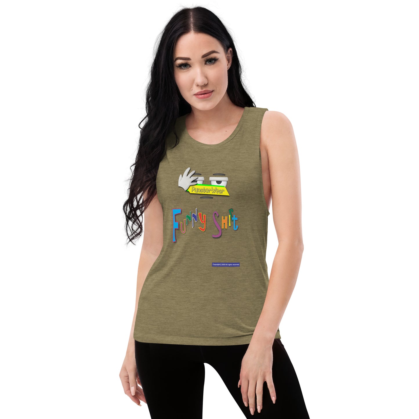 PunsterWear Funny Shi(r)t Logo (Top)  |  Women's Muscle Tank Top