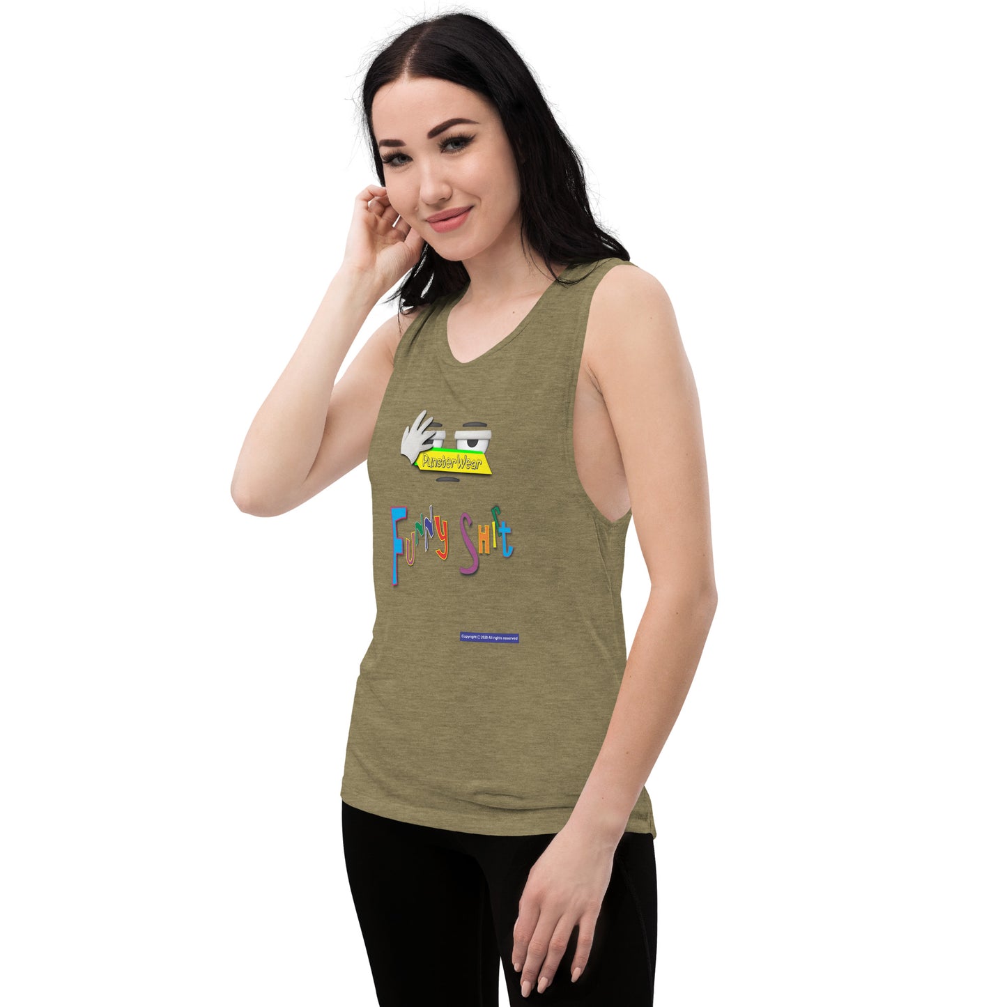 PunsterWear Funny Shi(r)t Logo (Top)  |  Women's Muscle Tank Top