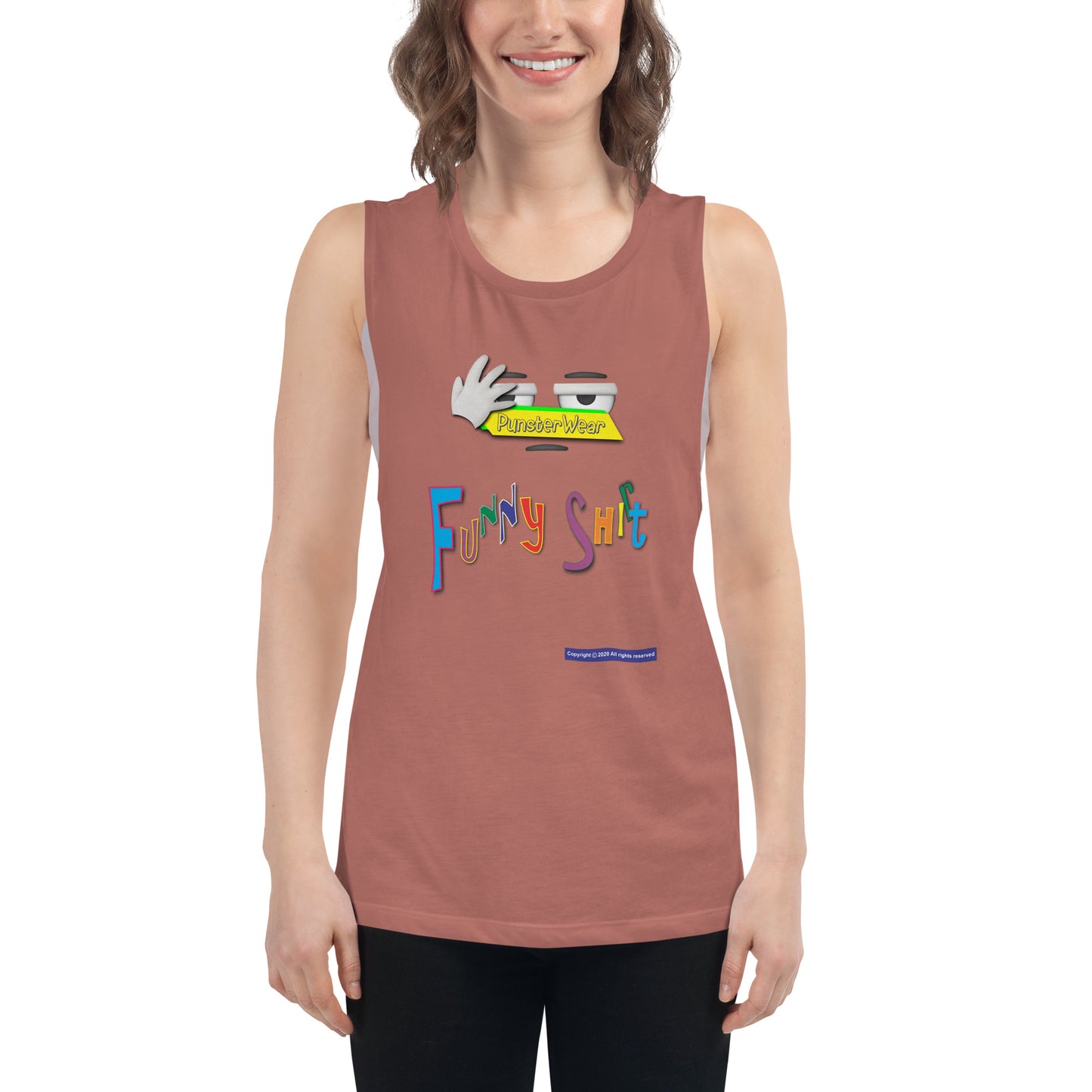 PunsterWear Funny Shi(r)t Logo (Top)  |  Women's Muscle Tank Top