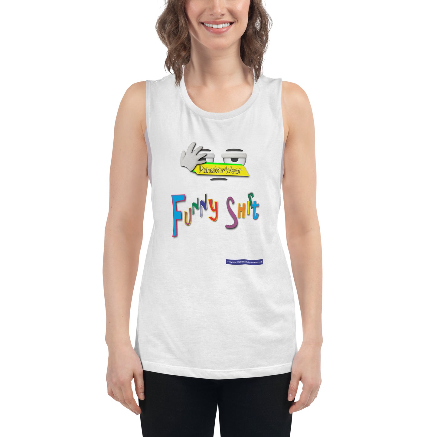 PunsterWear Funny Shi(r)t Logo (Top)  |  Women's Muscle Tank Top