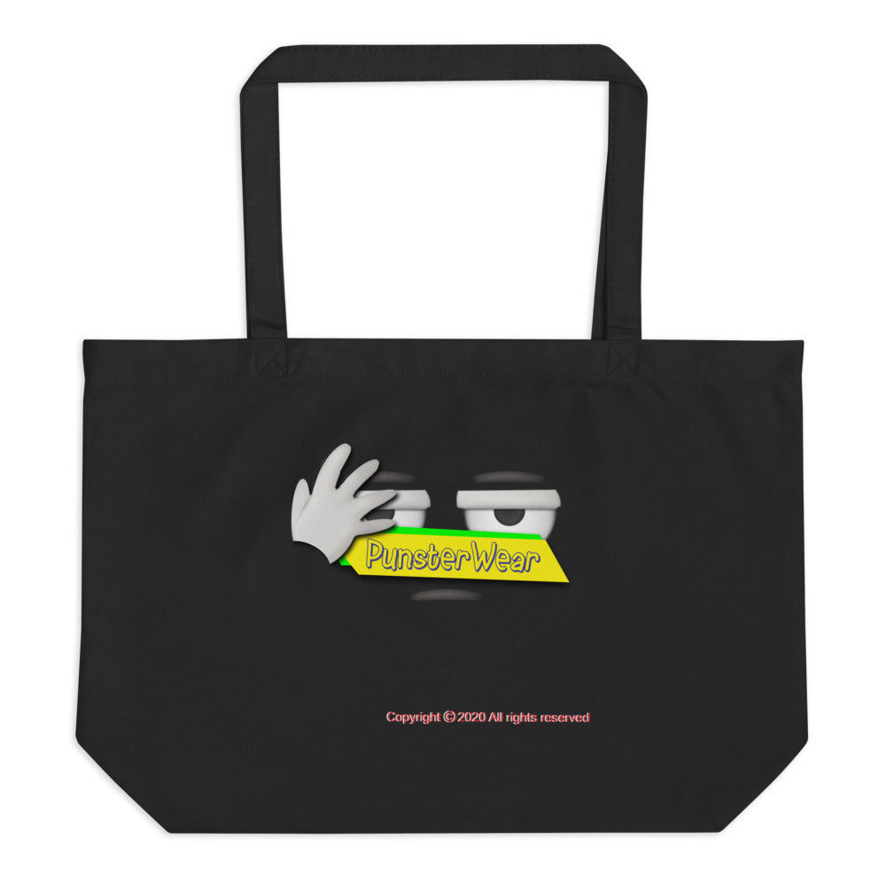 PunsterWear Logo   |   Large Organic Tote Bag (Black or Oyster)