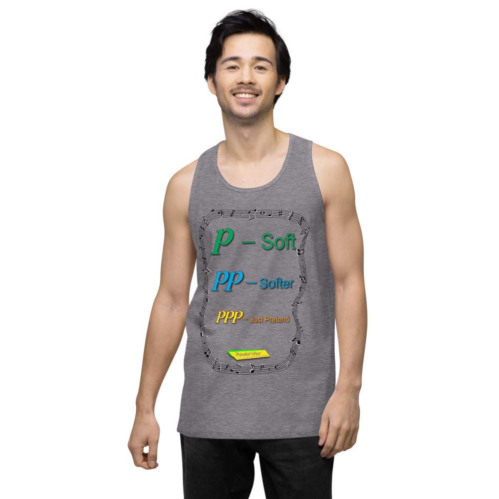 Triple Pianisimmo (PPP) – JUST PRETEND  |   Men's Premium Tank Top