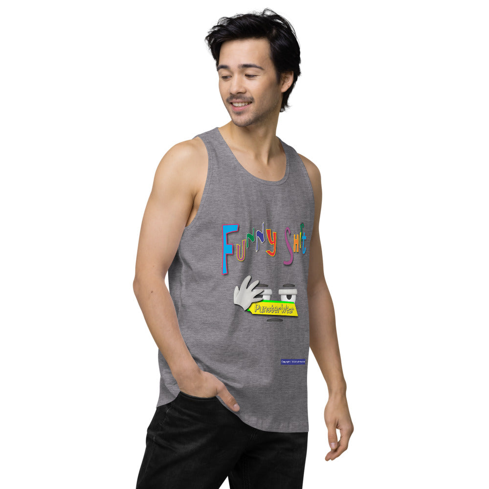 PunsterWear Funny Shi(r)t Logo (Top)    |   Men's Premium Tank Top