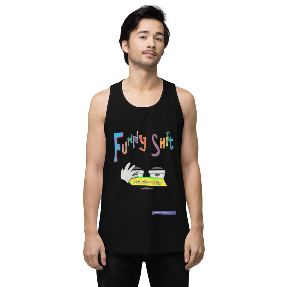 PunsterWear Funny Shi(r)t Logo (Top)    |   Men's Premium Tank Top