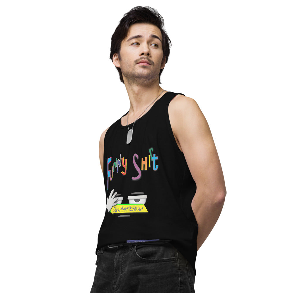 PunsterWear Funny Shi(r)t Logo (Top)    |   Men's Premium Tank Top