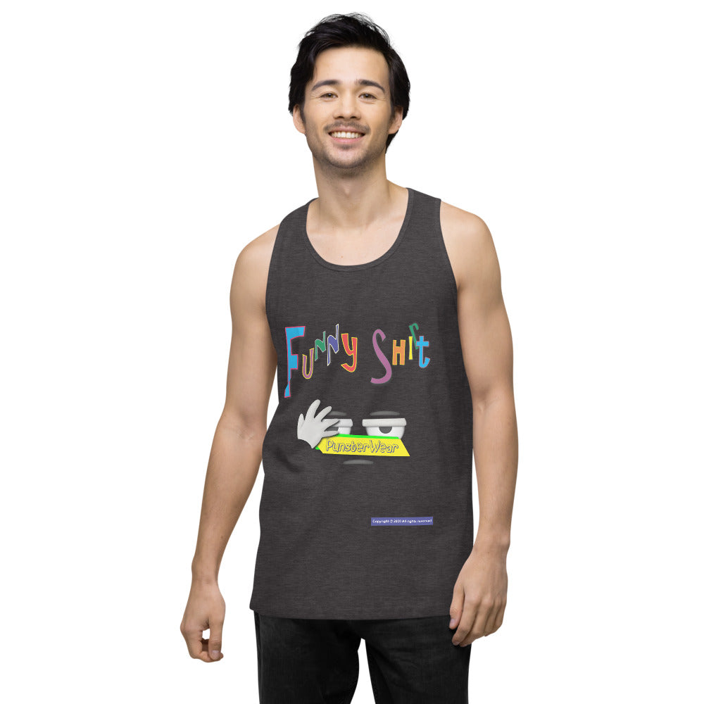 PunsterWear Funny Shi(r)t Logo (Top)    |   Men's Premium Tank Top