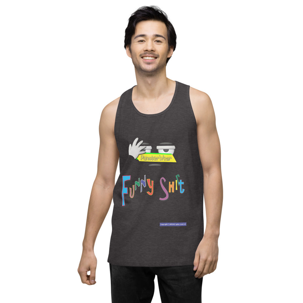 PunsterWear Funny Shi(r)t Logo (Bottom)   |   Men's Premium Tank Top
