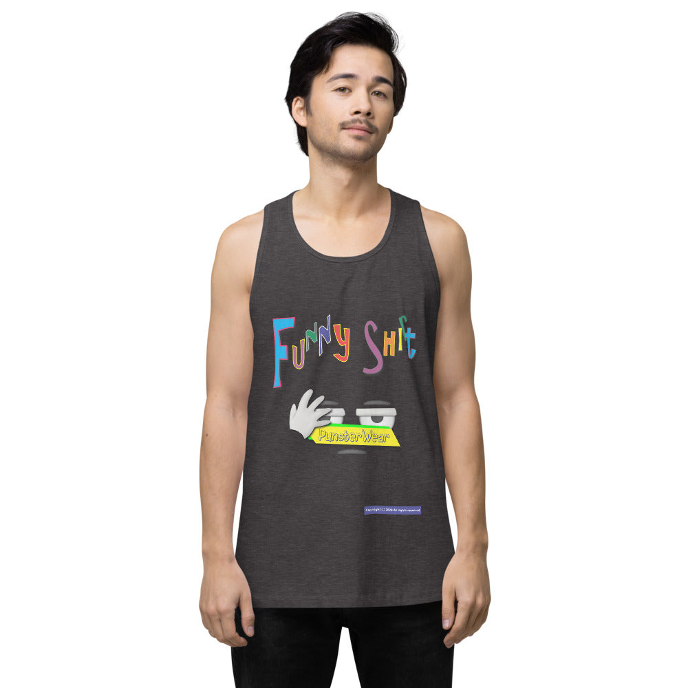 PunsterWear Funny Shi(r)t Logo (Top)    |   Men's Premium Tank Top