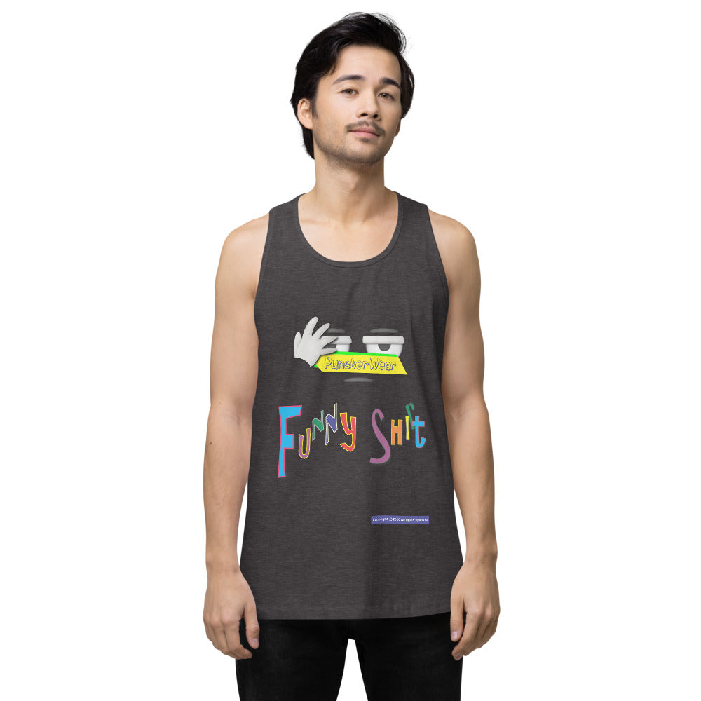 PunsterWear Funny Shi(r)t Logo (Bottom)   |   Men's Premium Tank Top