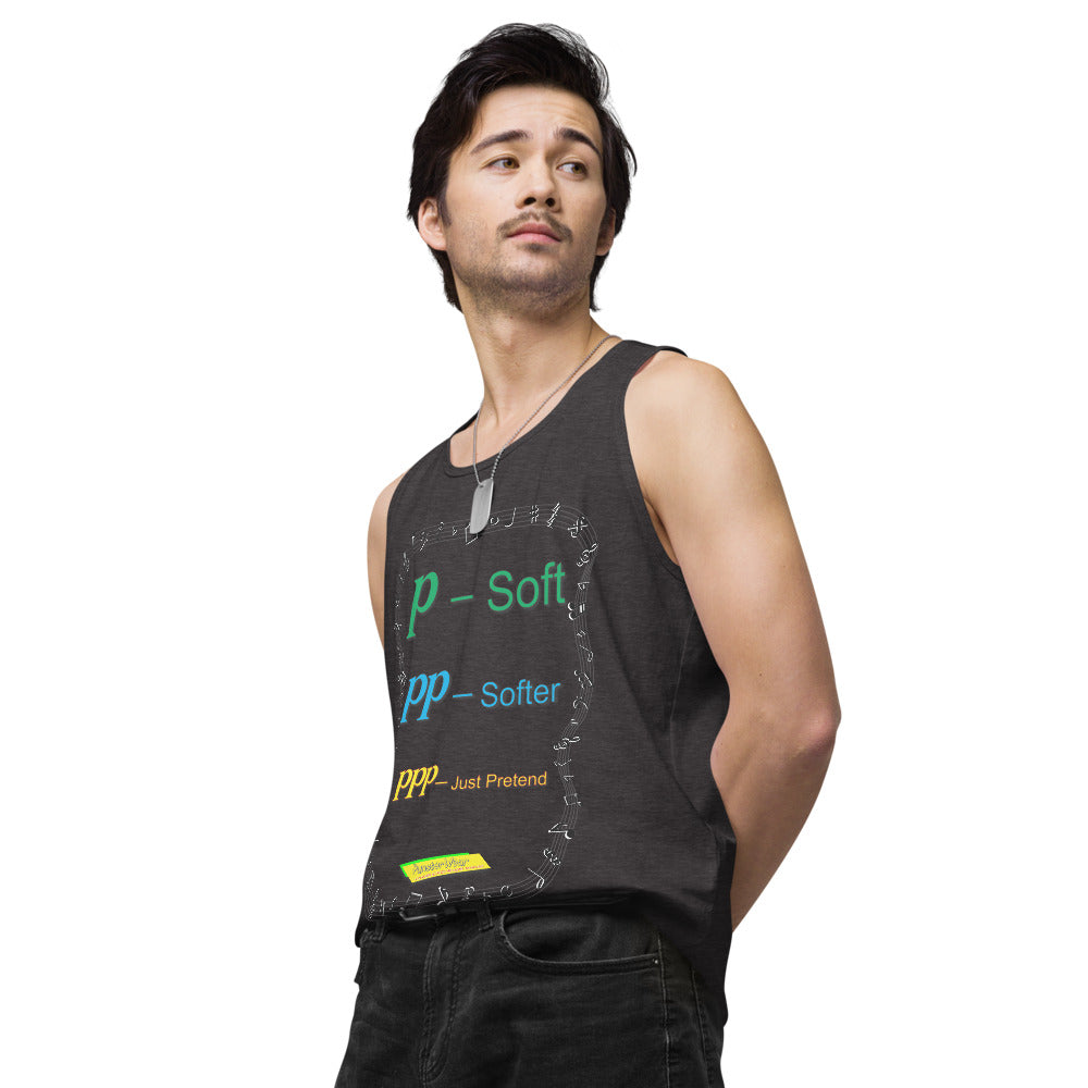 Triple Pianisimmo (PPP) – JUST PRETEND  |   Men's Premium Tank Top