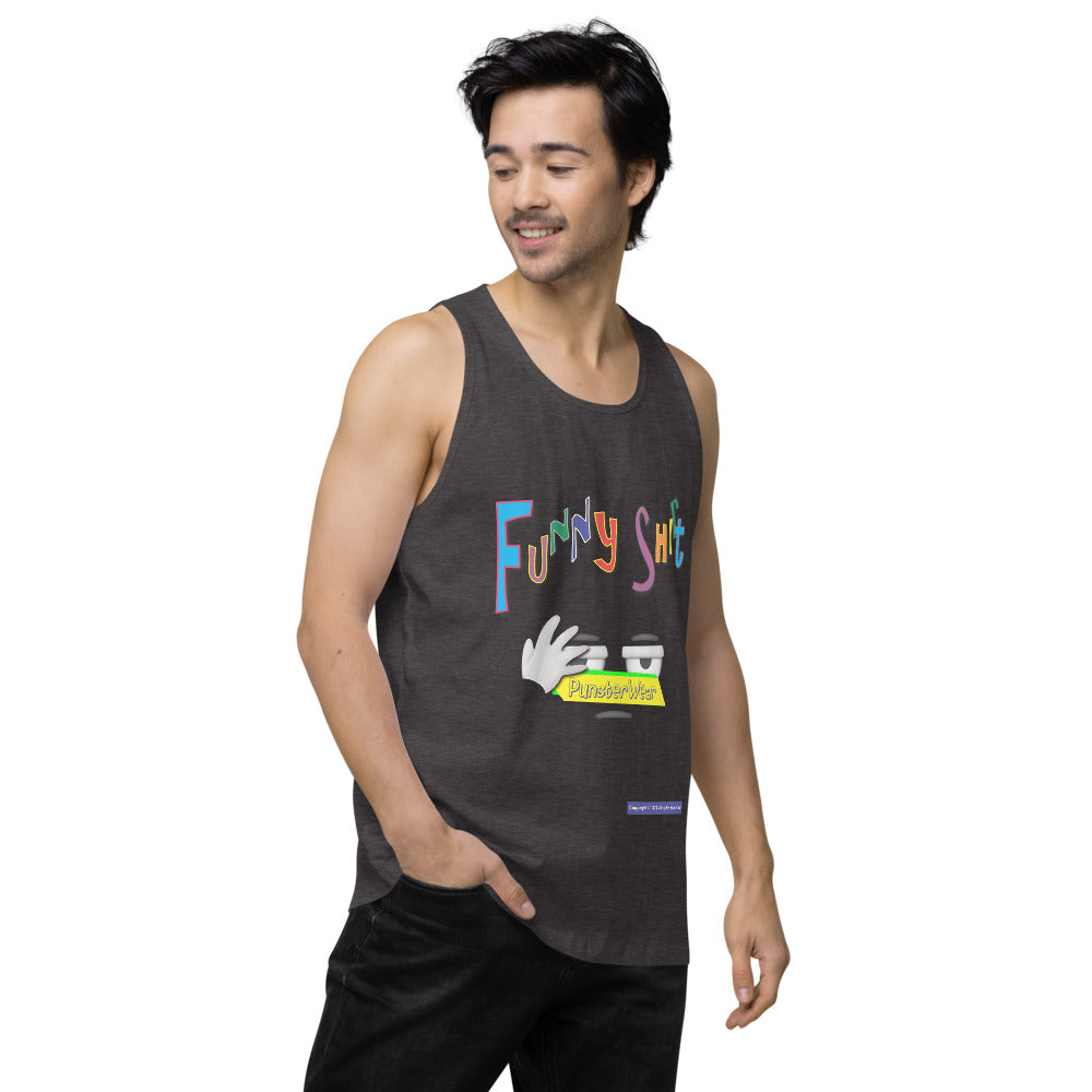 PunsterWear Funny Shi(r)t Logo (Top)    |   Men's Premium Tank Top