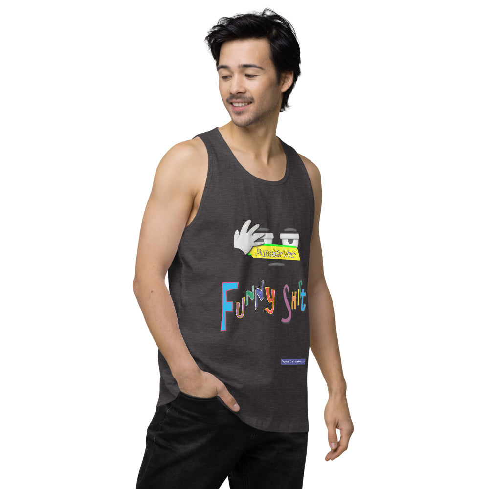 PunsterWear Funny Shi(r)t Logo (Bottom)   |   Men's Premium Tank Top