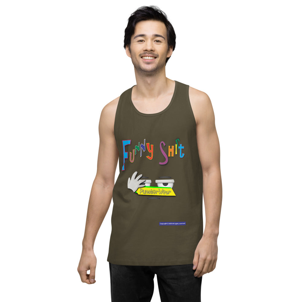 PunsterWear Funny Shi(r)t Logo (Top)    |   Men's Premium Tank Top