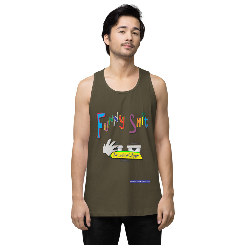 PunsterWear Funny Shi(r)t Logo (Top)    |   Men's Premium Tank Top