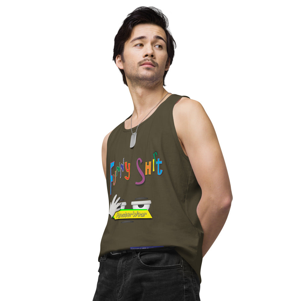 PunsterWear Funny Shi(r)t Logo (Top)    |   Men's Premium Tank Top