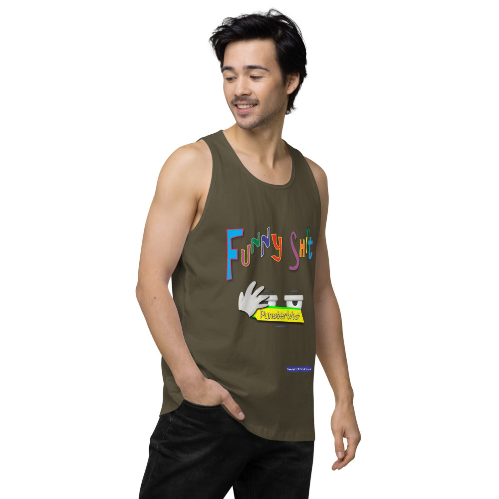 PunsterWear Funny Shi(r)t Logo (Top)    |   Men's Premium Tank Top