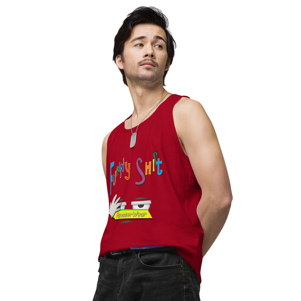 PunsterWear Funny Shi(r)t Logo (Top)    |   Men's Premium Tank Top
