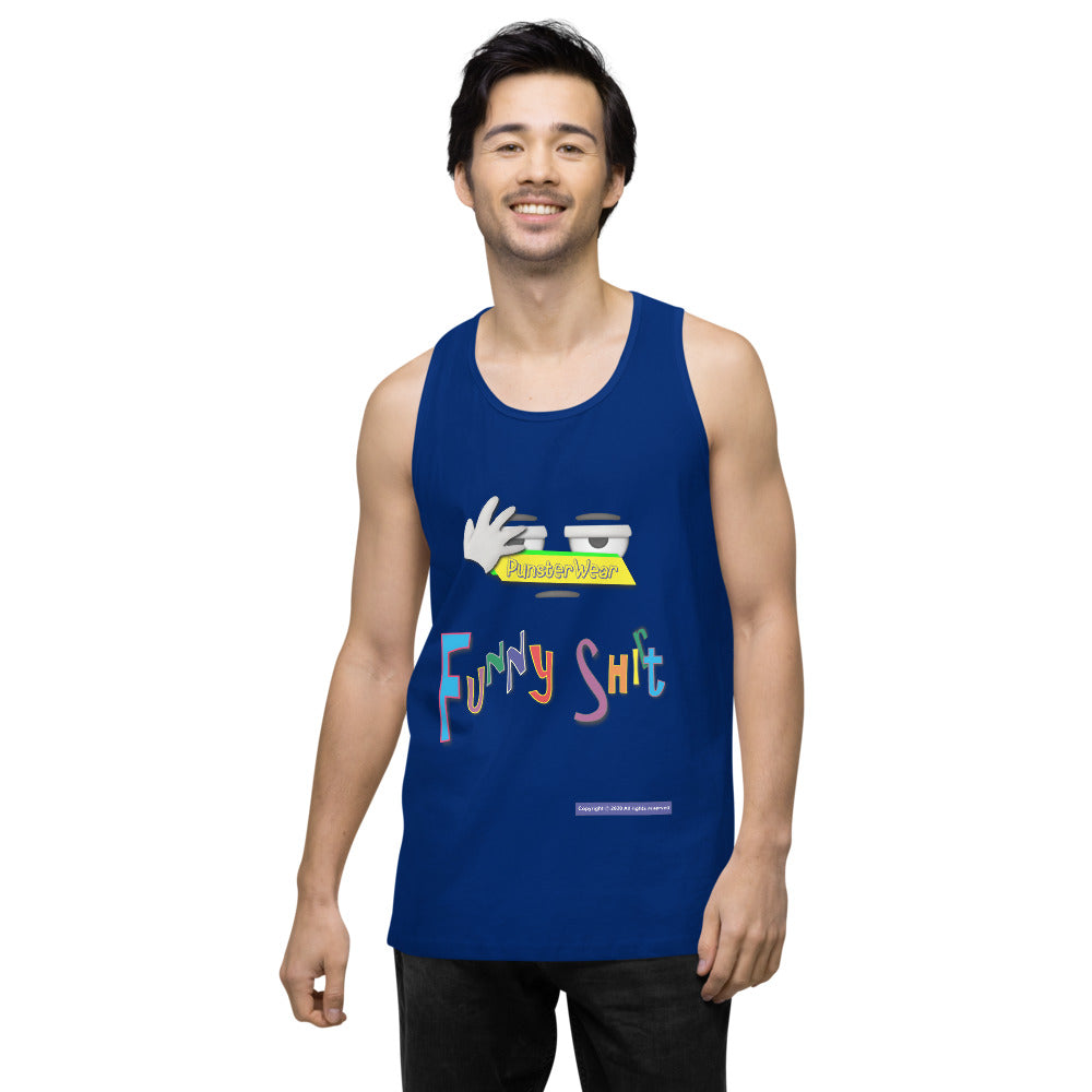 PunsterWear Funny Shi(r)t Logo (Bottom)   |   Men's Premium Tank Top