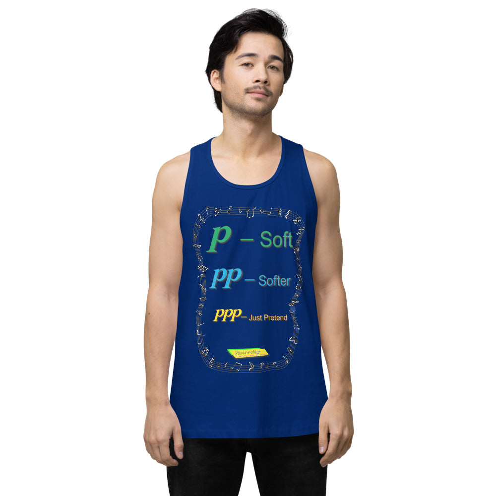 Triple Pianisimmo (PPP) – JUST PRETEND  |   Men's Premium Tank Top