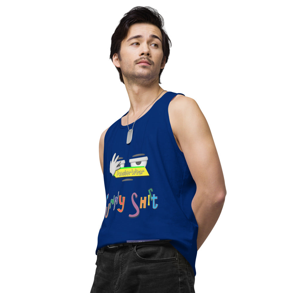 PunsterWear Funny Shi(r)t Logo (Bottom)   |   Men's Premium Tank Top