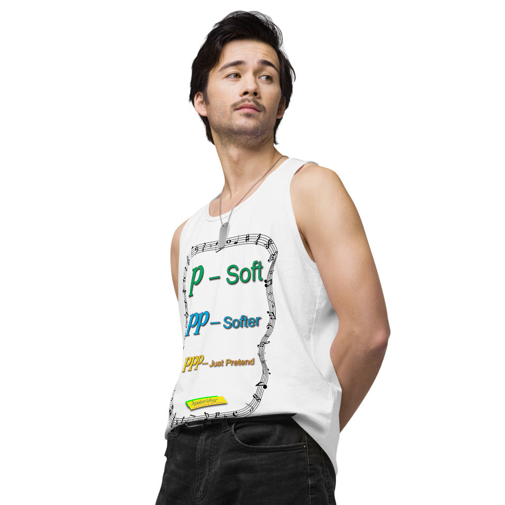 Triple Pianisimmo (PPP) – JUST PRETEND  |   Men's Premium Tank Top