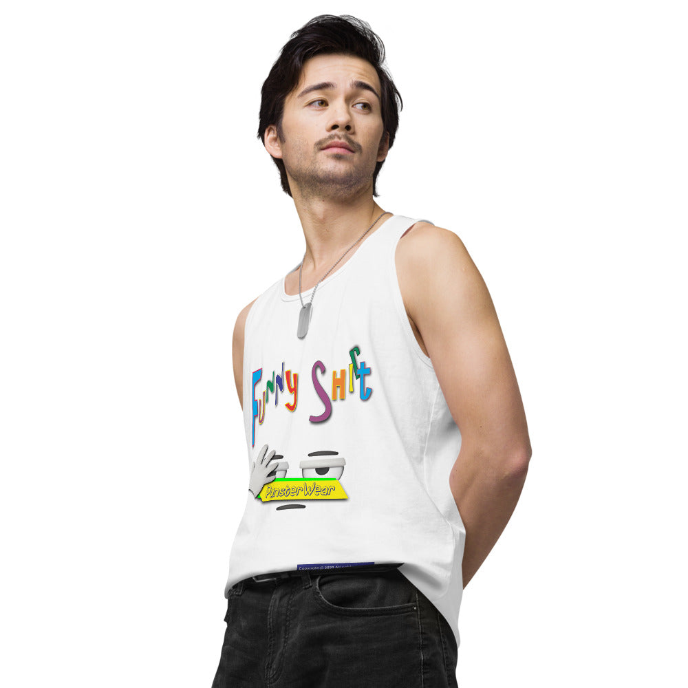 PunsterWear Funny Shi(r)t Logo (Top)    |   Men's Premium Tank Top