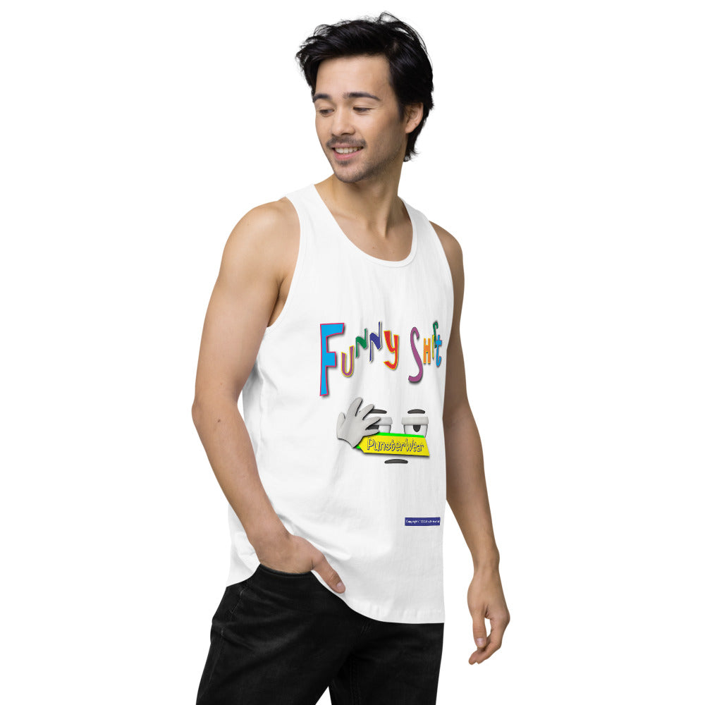 PunsterWear Funny Shi(r)t Logo (Top)    |   Men's Premium Tank Top
