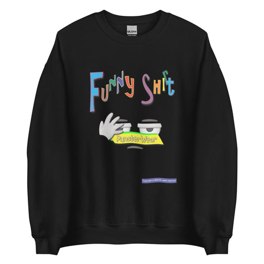PunsterWear Funny Shi(r)t Logo (Top)   |   Unisex Crew Neck Sweatshirt