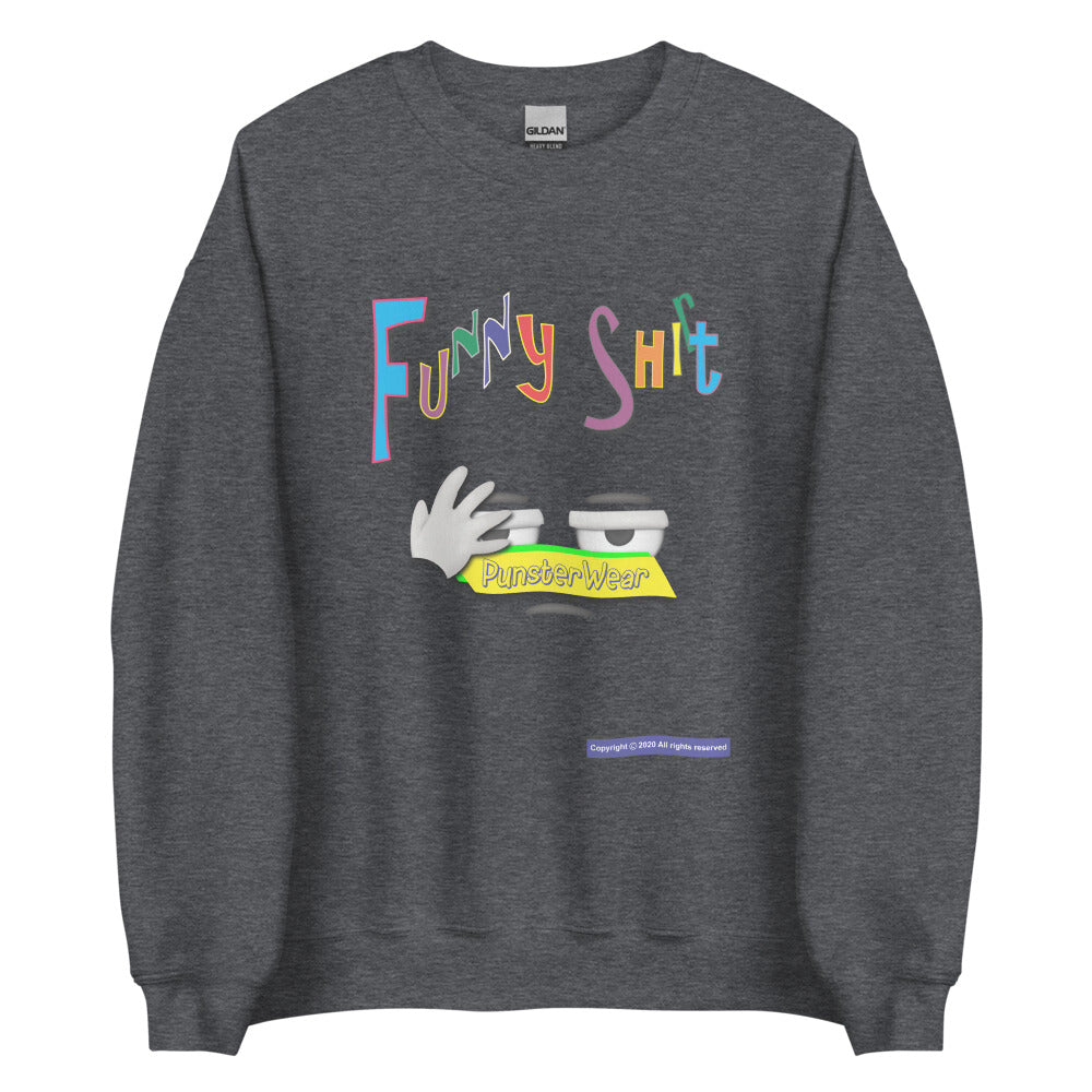 PunsterWear Funny Shi(r)t Logo (Top)   |   Unisex Crew Neck Sweatshirt