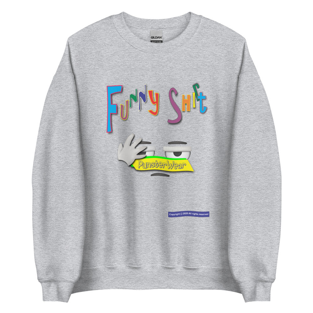 PunsterWear Funny Shi(r)t Logo (Top)   |   Unisex Crew Neck Sweatshirt