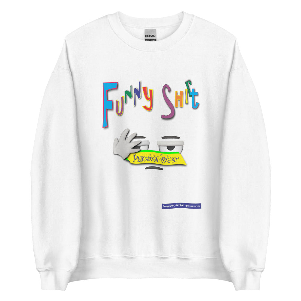 PunsterWear Funny Shi(r)t Logo (Top)   |   Unisex Crew Neck Sweatshirt