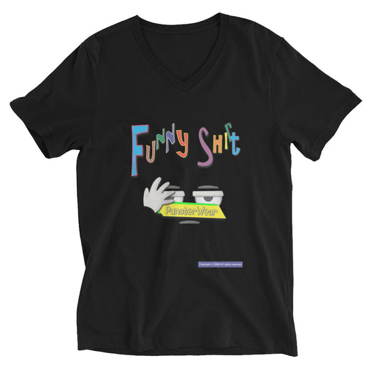 PunsterWear Funny Shi(r)t Logo (Top)   |  Unisex Short Sleeve V-Neck T-Shirt